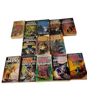 Lot of 13 Vintage Terry Brooks Paperback Fantasy series books 80's 90's
